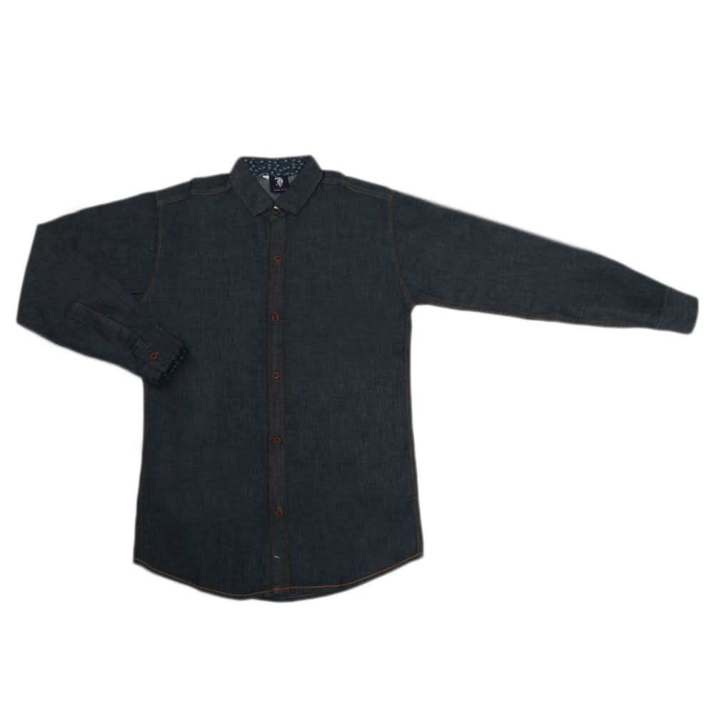 Boys Full Sleeves Casual Shirt - Denim Grey, Kids, Boys Shirts, Chase Value, Chase Value