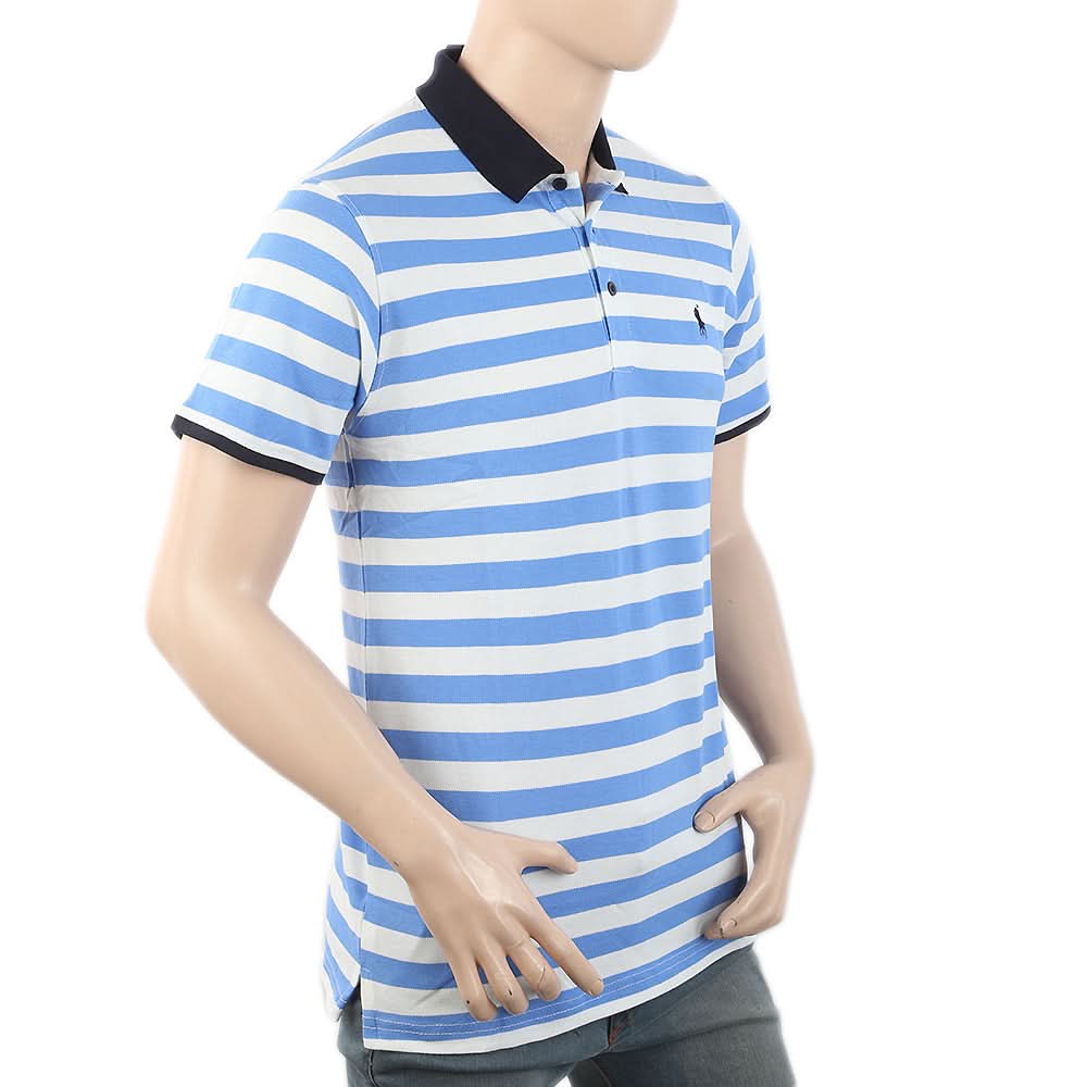 Men's Half Sleeves Polo T-Shirt - Blue, Men, T-Shirts And Polos, Chase Value, Chase Value