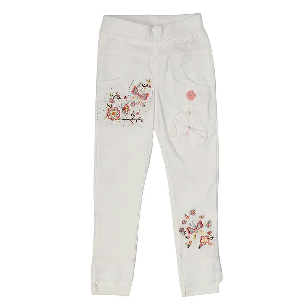 Girls Cotton Pant - White, Kids, Girls Pants And Capri, Chase Value, Chase Value