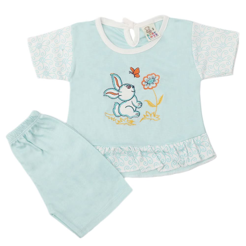 Newborn Girls Half Sleeves Suit - Cyan, Kids, Newborn Girls Sets And Suits, Chase Value, Chase Value