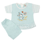 Newborn Girls Half Sleeves Suit - Cyan, Kids, Newborn Girls Sets And Suits, Chase Value, Chase Value