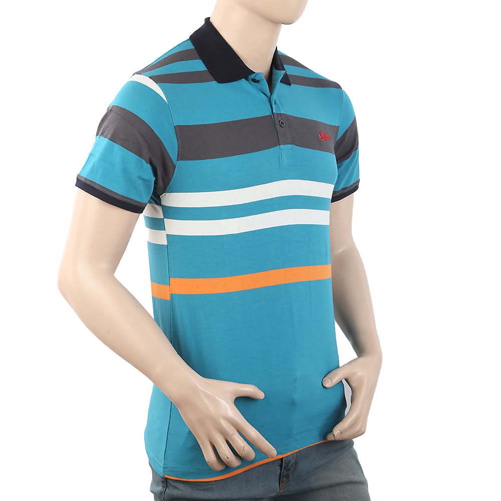Men's Half Sleeves Polo T-Shirt - Steel Blue, Men, T-Shirts And Polos, Chase Value, Chase Value