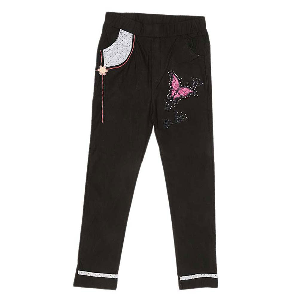 Girls Cotton Pant - Black, Kids, Girls Pants And Capri, Chase Value, Chase Value