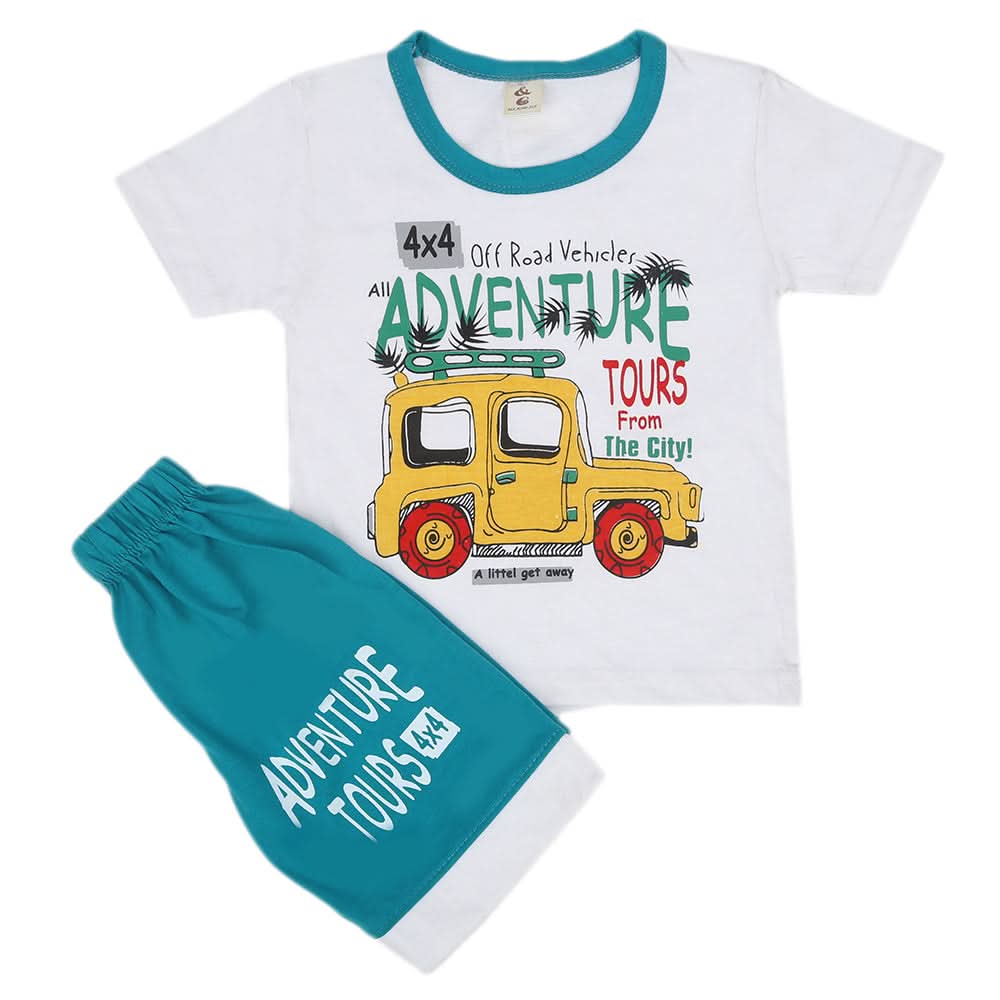 Boys Short Suit - White, Kids, Boys Sets And Suits, Chase Value, Chase Value