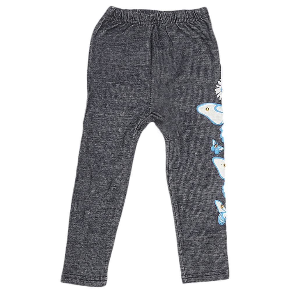 Girls Denim Print Tight - Blue, Kids, Girls Pants And Capri, Chase Value, Chase Value