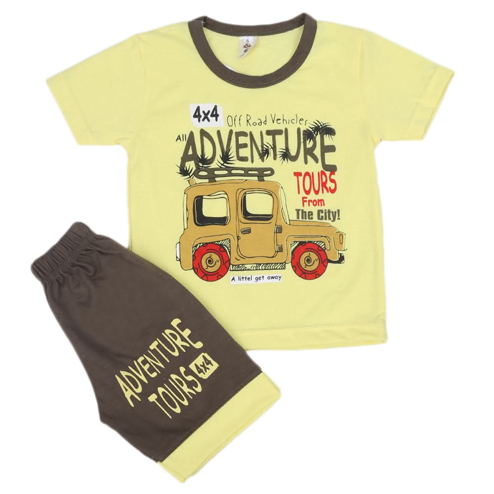 Boys Short Suit - Yellow, Kids, Boys Sets And Suits, Chase Value, Chase Value