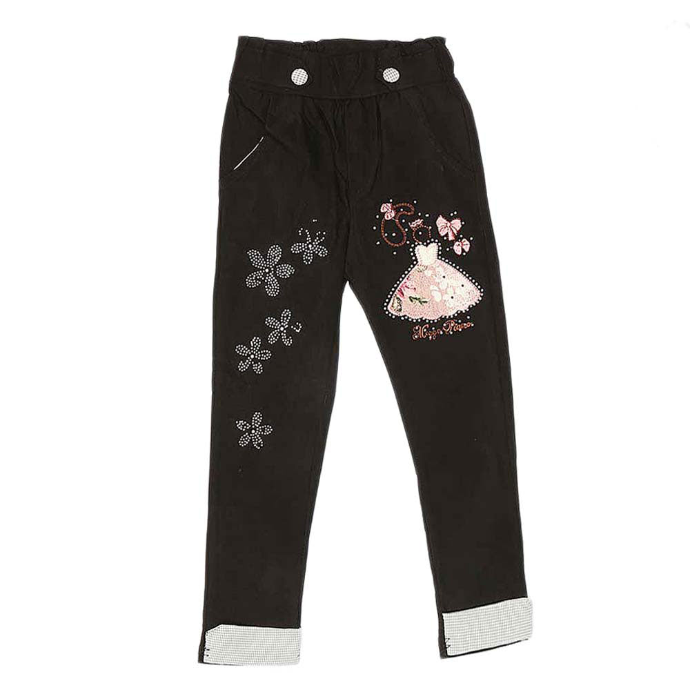 Girls Cotton Pant - Black, Kids, Girls Pants And Capri, Chase Value, Chase Value