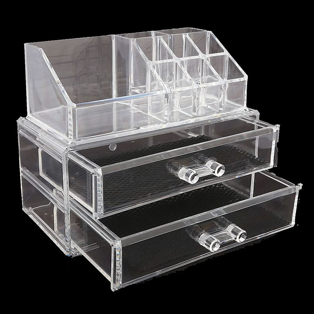 Acrylic Cosmetic Makeup Organizer Storage Box - White, Home & Lifestyle, Storage Boxes, Chase Value, Chase Value