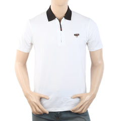 Men's Half Sleeves Polo  T-Shirt - White, Men, T-Shirts And Polos, Chase Value, Chase Value