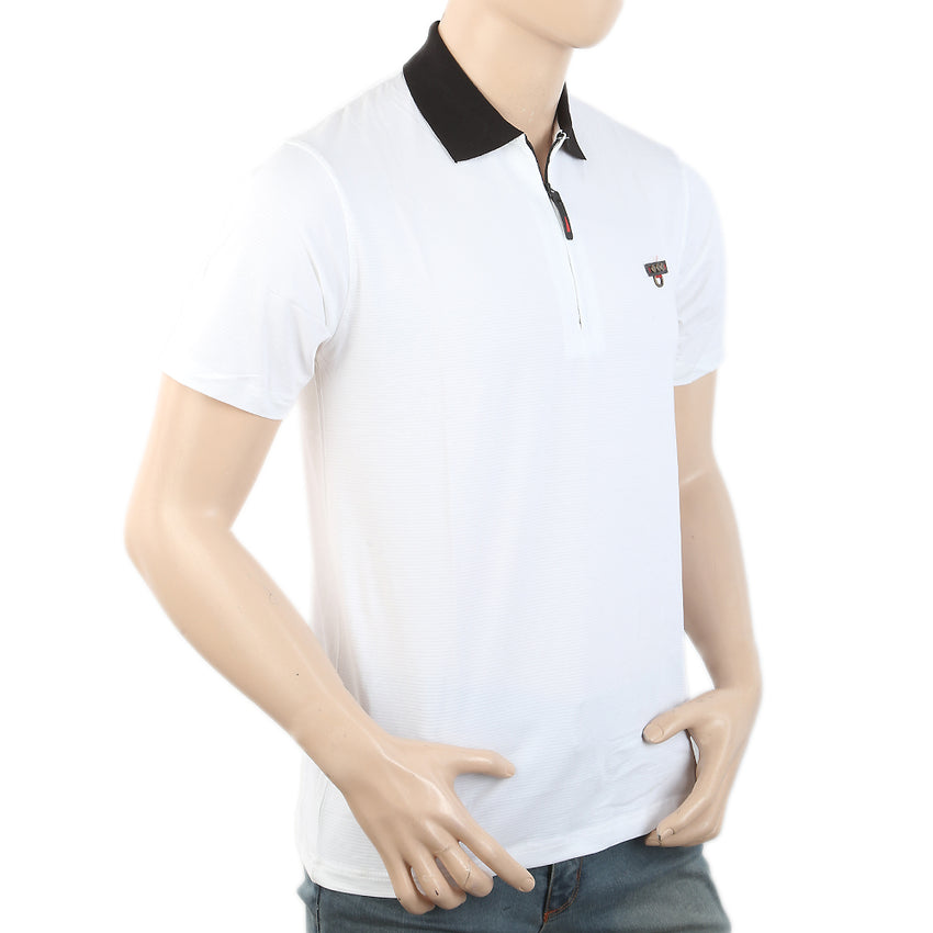 Men's Half Sleeves Polo  T-Shirt - White, Men, T-Shirts And Polos, Chase Value, Chase Value