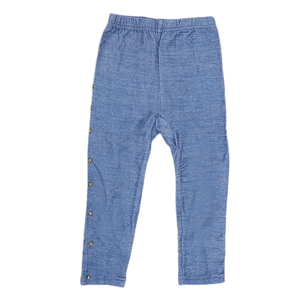 Girls Denim Stone Tight - Blue, Kids, Girls Pants And Capri, Chase Value, Chase Value