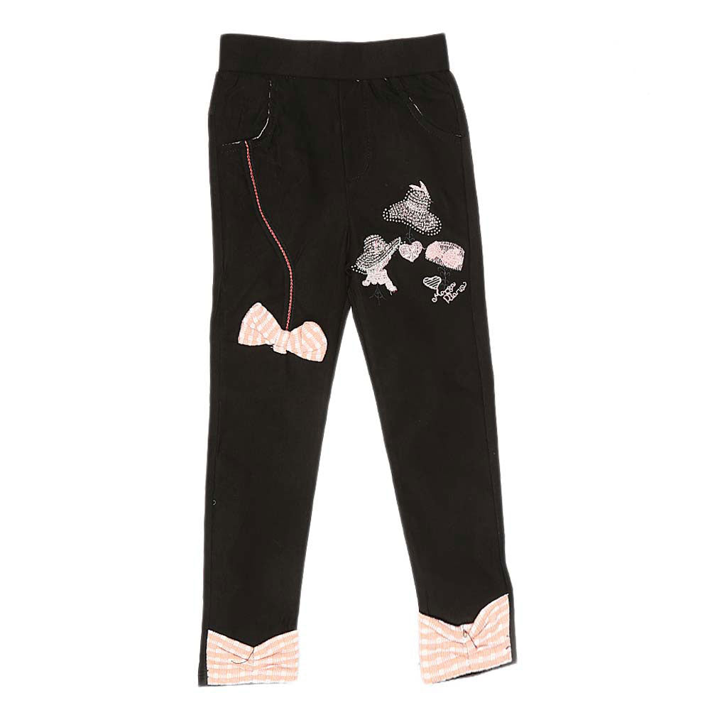 Girls Cotton Pant - Black, Kids, Girls Pants And Capri, Chase Value, Chase Value