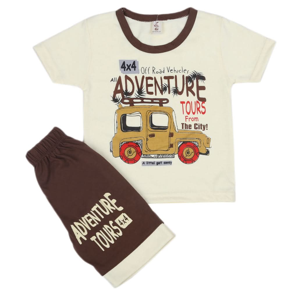 Boys Short Suit - Cream, Kids, Boys Sets And Suits, Chase Value, Chase Value
