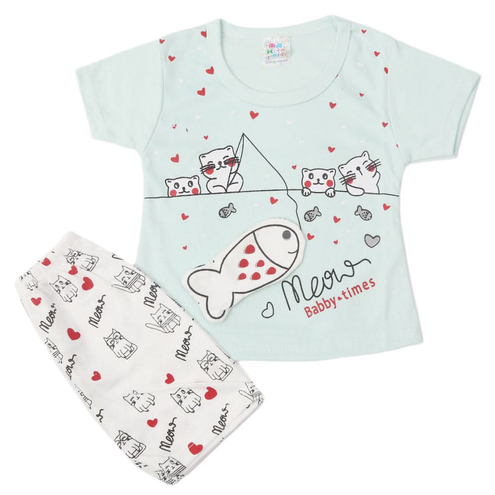 Newborn Girls Half Sleeves Suit - Blue, Kids, Newborn Girls Sets And Suits, Chase Value, Chase Value