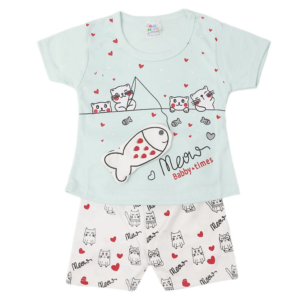 Newborn Girls Half Sleeves Suit - Blue, Kids, Newborn Girls Sets And Suits, Chase Value, Chase Value