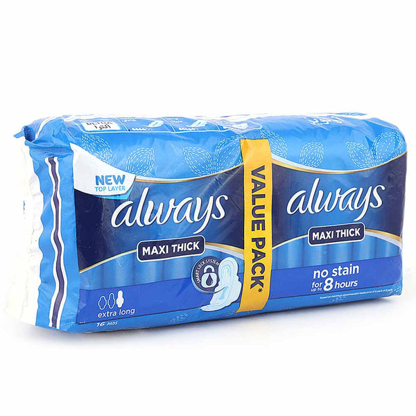 Always Maxi Thick Extra Long Value Pack 16 Pcs, Beauty & Personal Care, Sanitory Napkins, P&G, Chase Value