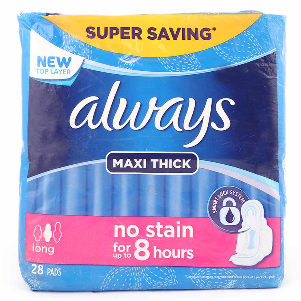 Always Maxi Thick Extra Long 28 Pcs, Beauty & Personal Care, Sanitory Napkins, P&G, Chase Value