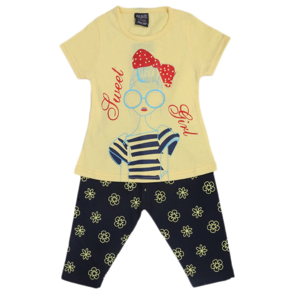 Girls Pajama Suit - Yellow, Kids, Girls Sets And Suits, Chase Value, Chase Value