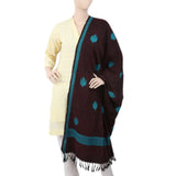 Women's Jacquard Velvet Shawl - Maroon, Women, Shawls And Scarves, Chase Value, Chase Value