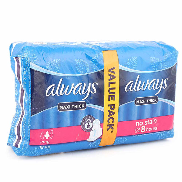 Always Maxi Thick Long Value Pack 18 Pcs, Beauty & Personal Care, Sanitory Napkins, P&G, Chase Value