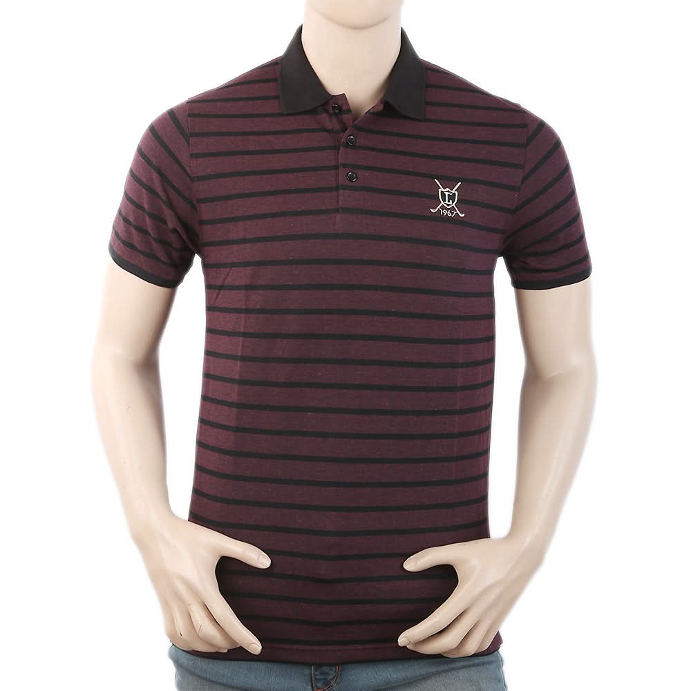 Men's Half Sleeves Polo T-Shirt - Dark Purple, Men, T-Shirts And Polos, Chase Value, Chase Value