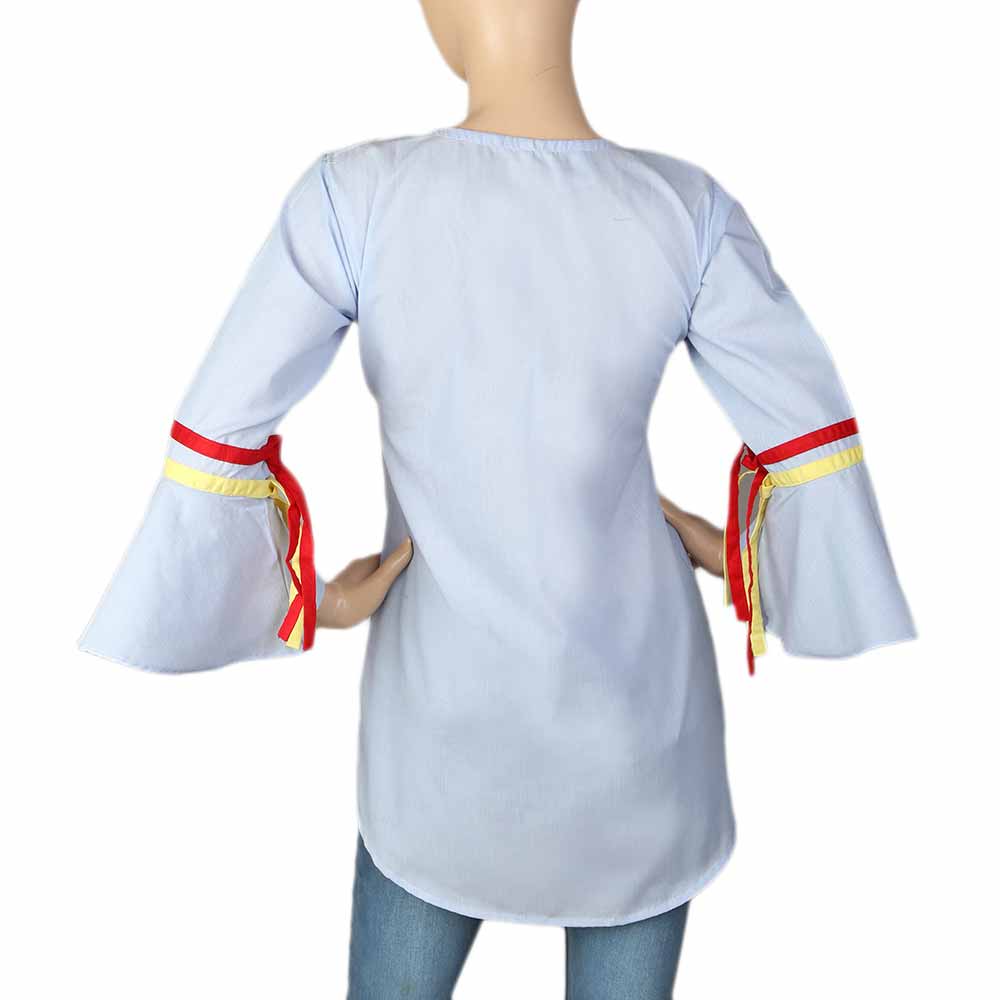 Women's Embroidered Western Top - Light Blue, Women, T-Shirts And Tops, Chase Value, Chase Value
