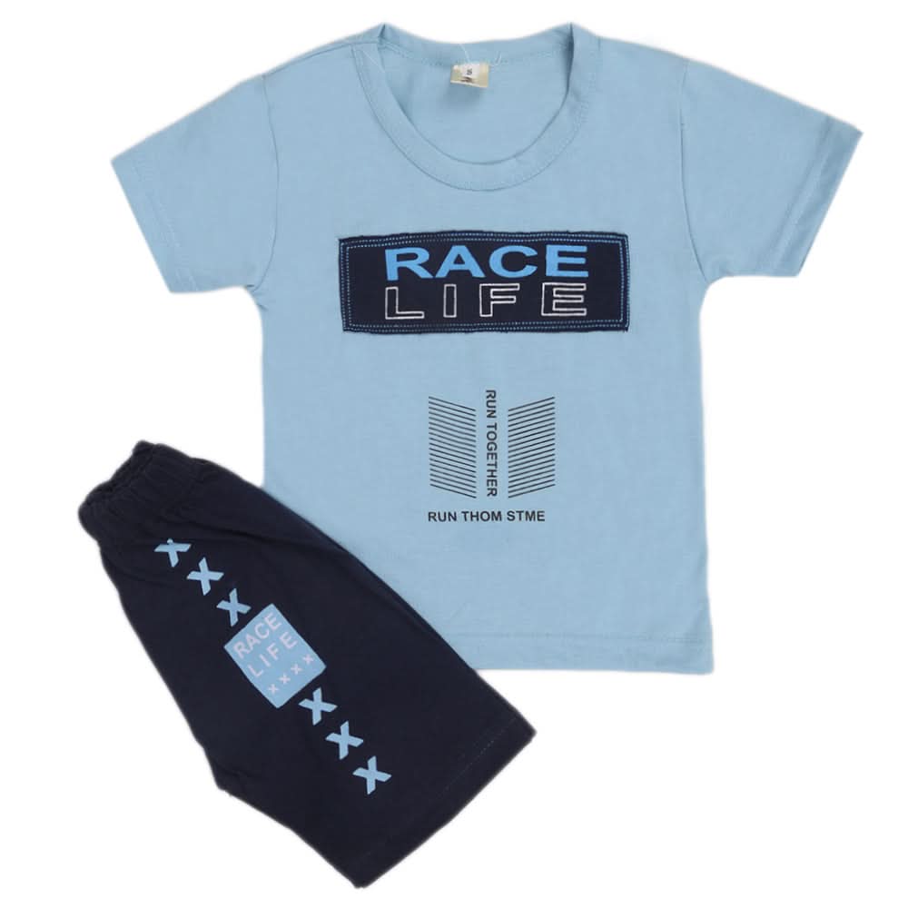 Boys Short Suit - Blue, Kids, Boys Sets And Suits, Chase Value, Chase Value