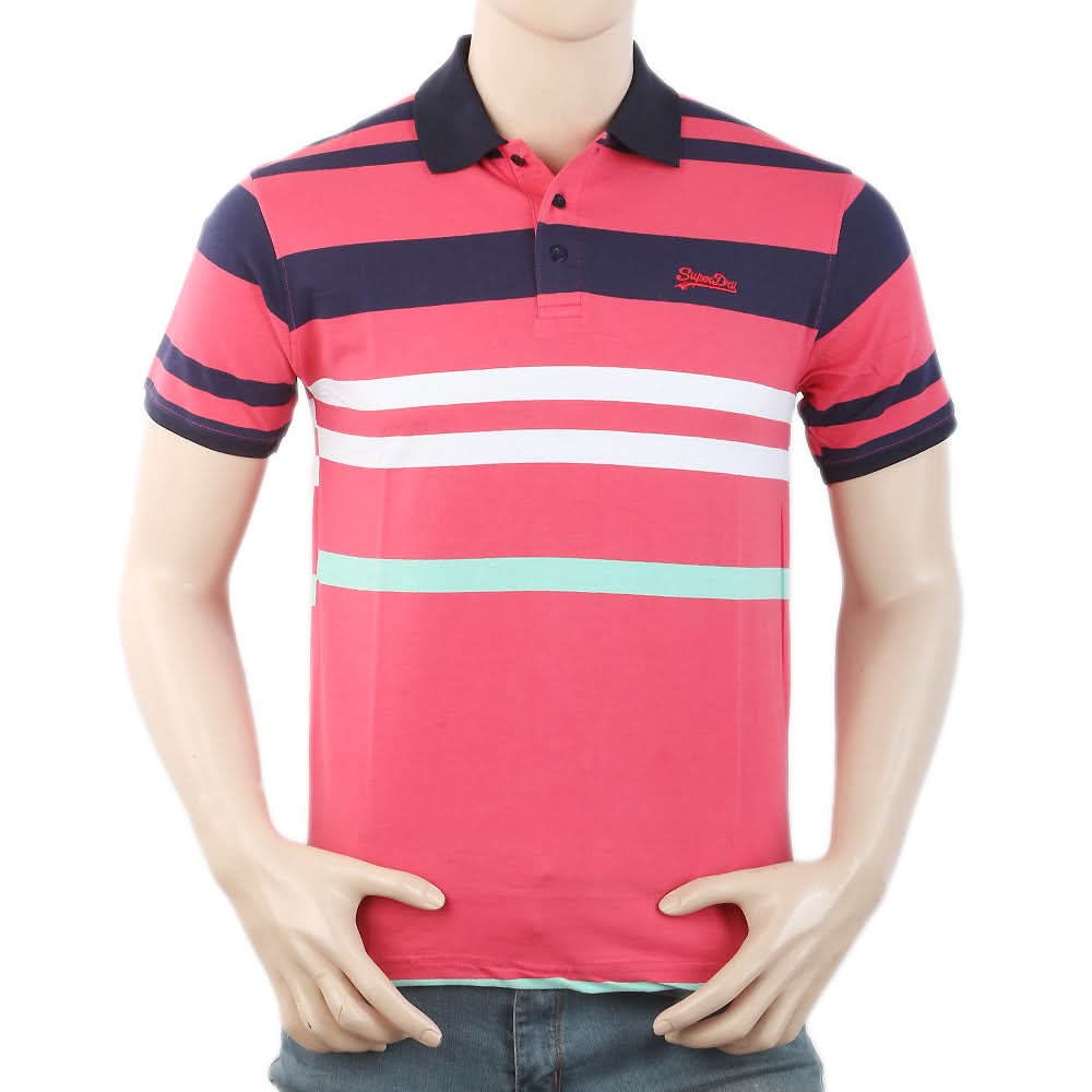 Men's Half Sleeves Polo T-Shirt - Pink, Men, T-Shirts And Polos, Chase Value, Chase Value