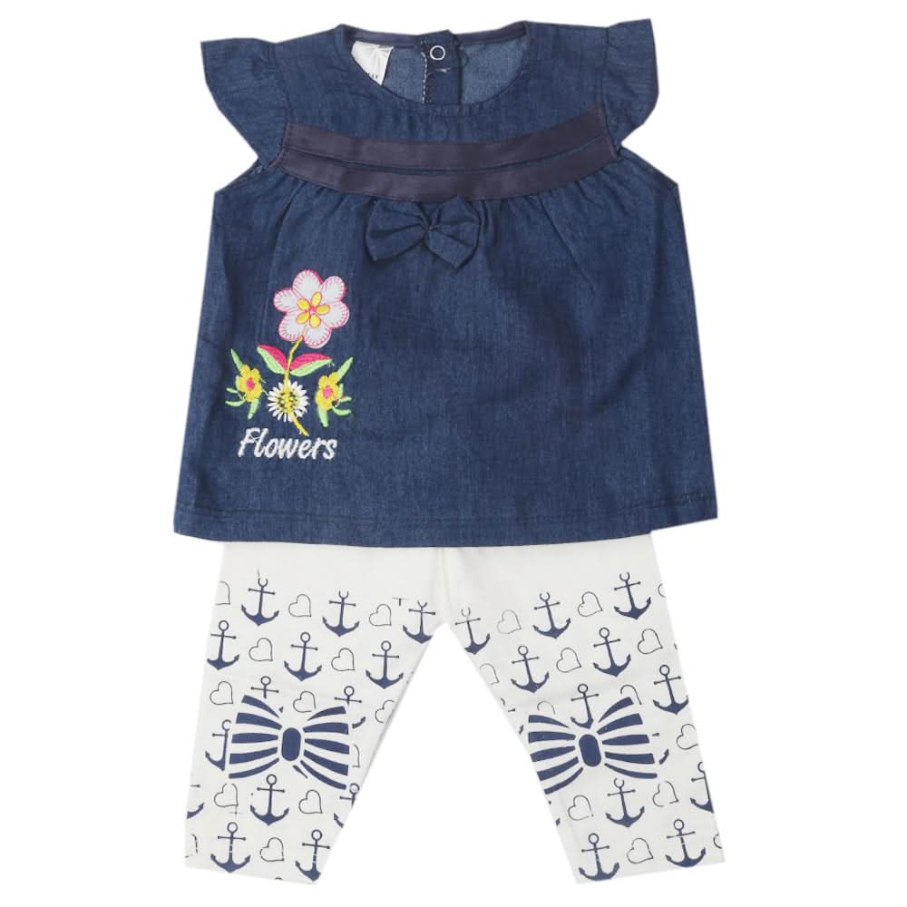 Newborn Girls Half Sleeves Suit - Dark Blue, Kids, Newborn Girls Sets And Suits, Chase Value, Chase Value