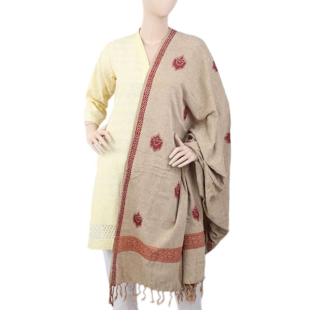 Women's Jacquard Velvet Shawl - Beige, Women, Shawls And Scarves, Chase Value, Chase Value