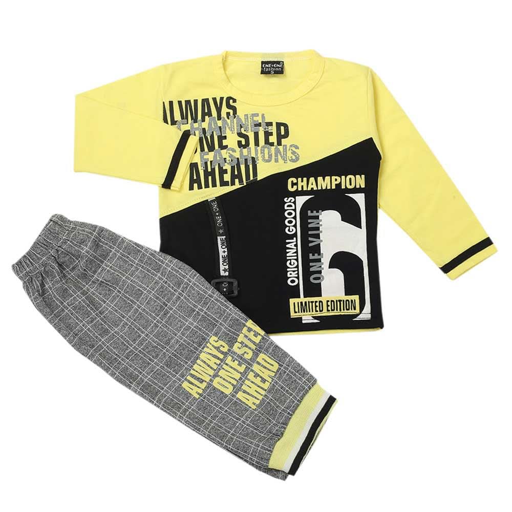 Boys Full Sleeves Suit - Lemon, Boys Sets & Suits, Chase Value, Chase Value