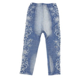 Girls Denim Print Tight - Light Blue, Kids, Girls Pants And Capri, Chase Value, Chase Value