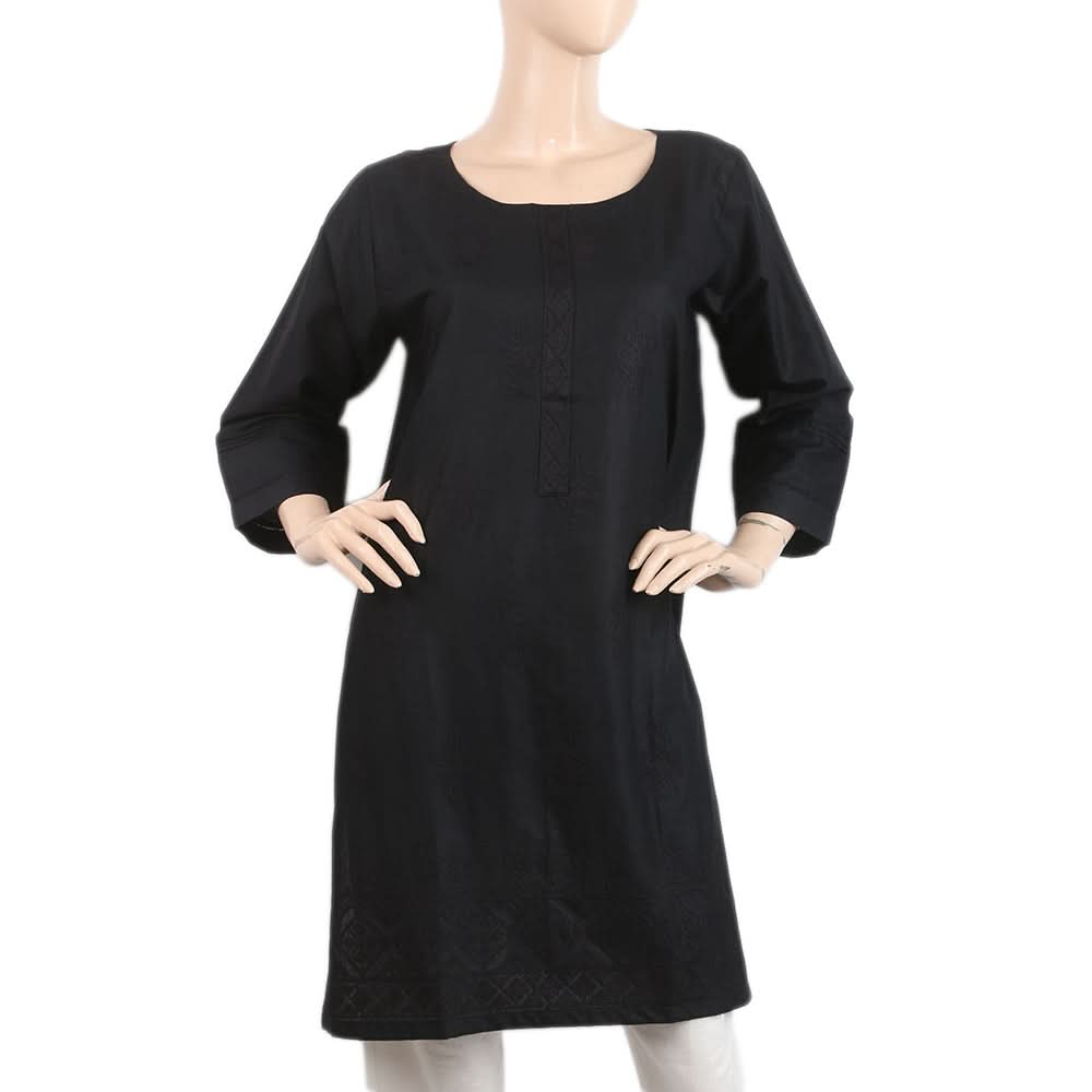 Women's Embroidered Kurti - Black, Women, Ready Kurtis, Chase Value, Chase Value
