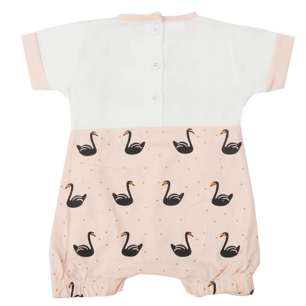 Newborn Girls Half Sleeves Romper - Peach, Kids, Newborn Girls Rompers, Chase Value, Chase Value