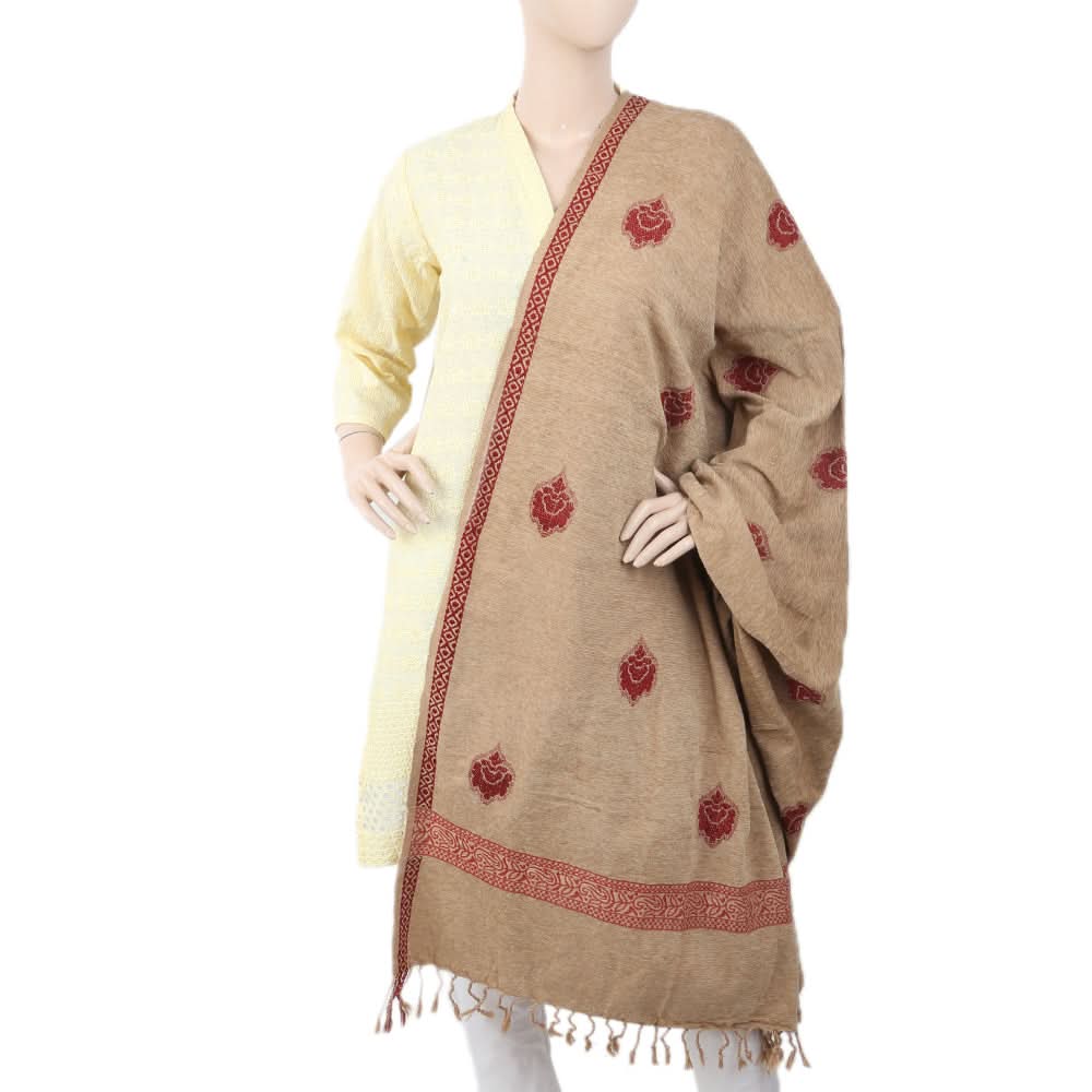Women's Jacquard Velvet Shawl - Camel, Women, Shawls And Scarves, Chase Value, Chase Value