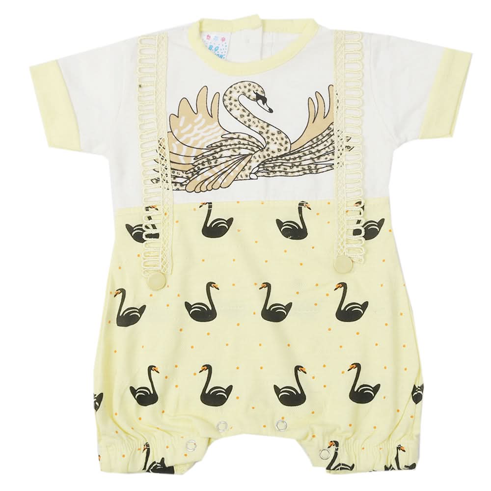 Newborn Girls Half Sleeves Romper - Yellow, Kids, Newborn Girls Rompers, Chase Value, Chase Value