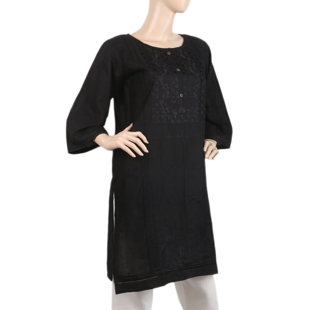 Women's Embroidered Kurti - Black, Women, Ready Kurtis, Chase Value, Chase Value