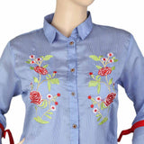 Women's Embroidered Casual Shirt - Blue, Women, T-Shirts And Tops, Chase Value, Chase Value