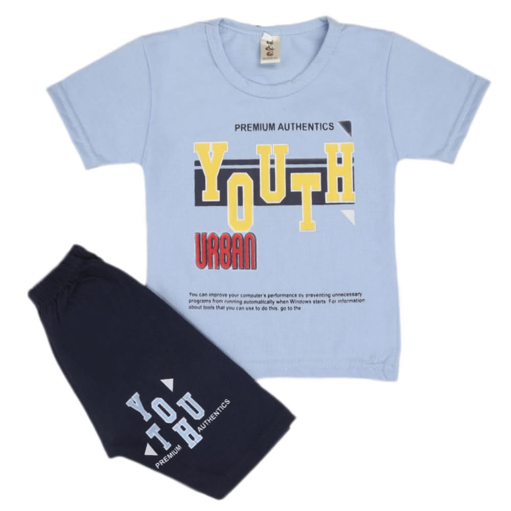 Boys Short Suit - Blue, Kids, Boys Sets And Suits, Chase Value, Chase Value