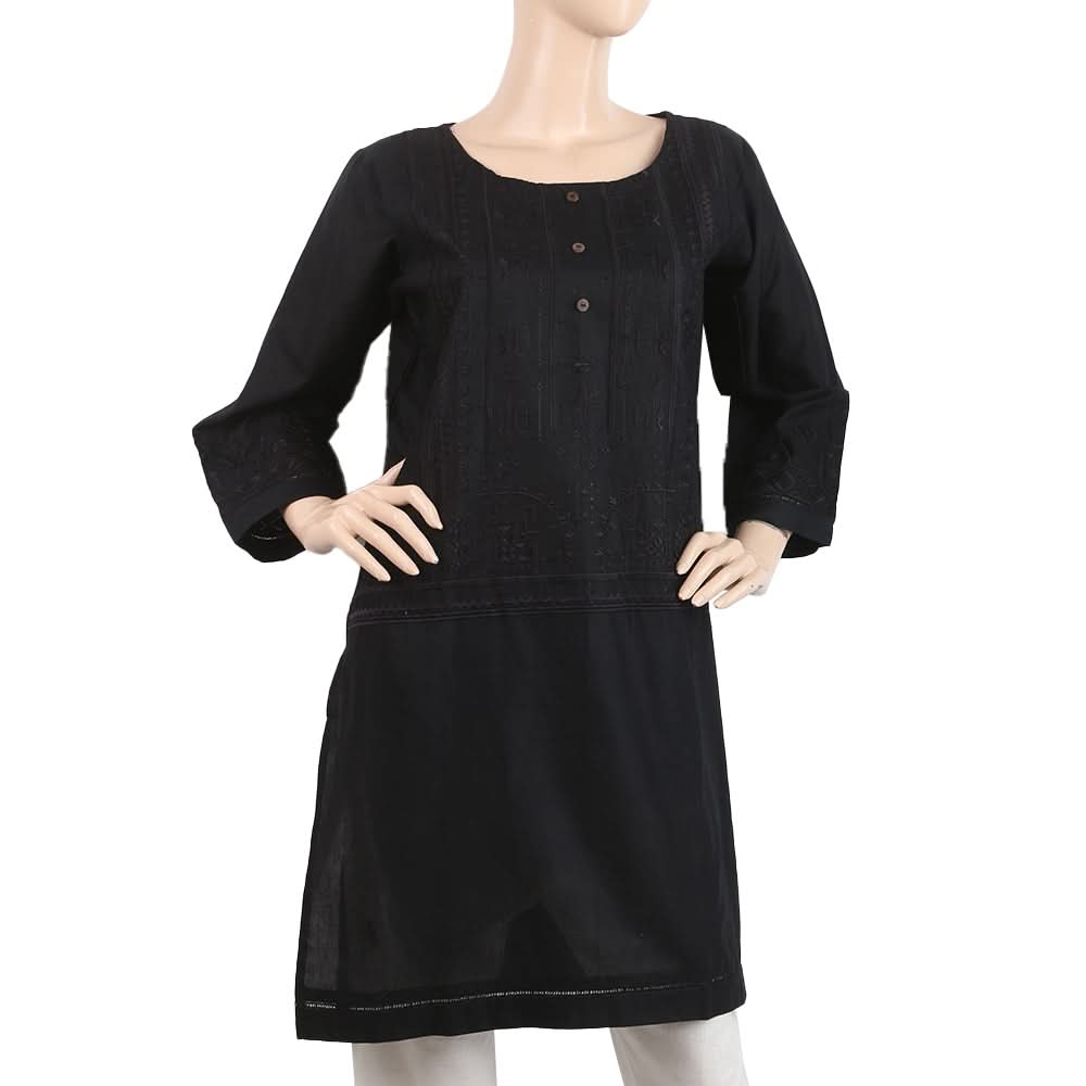 Women's Embroidered Kurti - Black, Women, Ready Kurtis, Chase Value, Chase Value