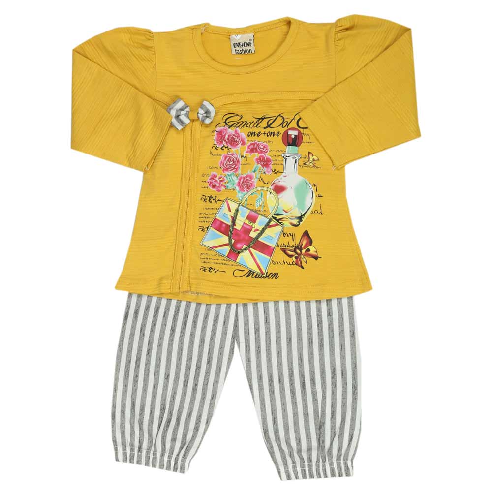 Girls Full Sleeves Suit - Mustard, Girls Suits, Chase Value, Chase Value