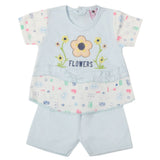 Newborn Girls Half Sleeves Suit - Light Blue, Kids, Newborn Girls Sets And Suits, Chase Value, Chase Value