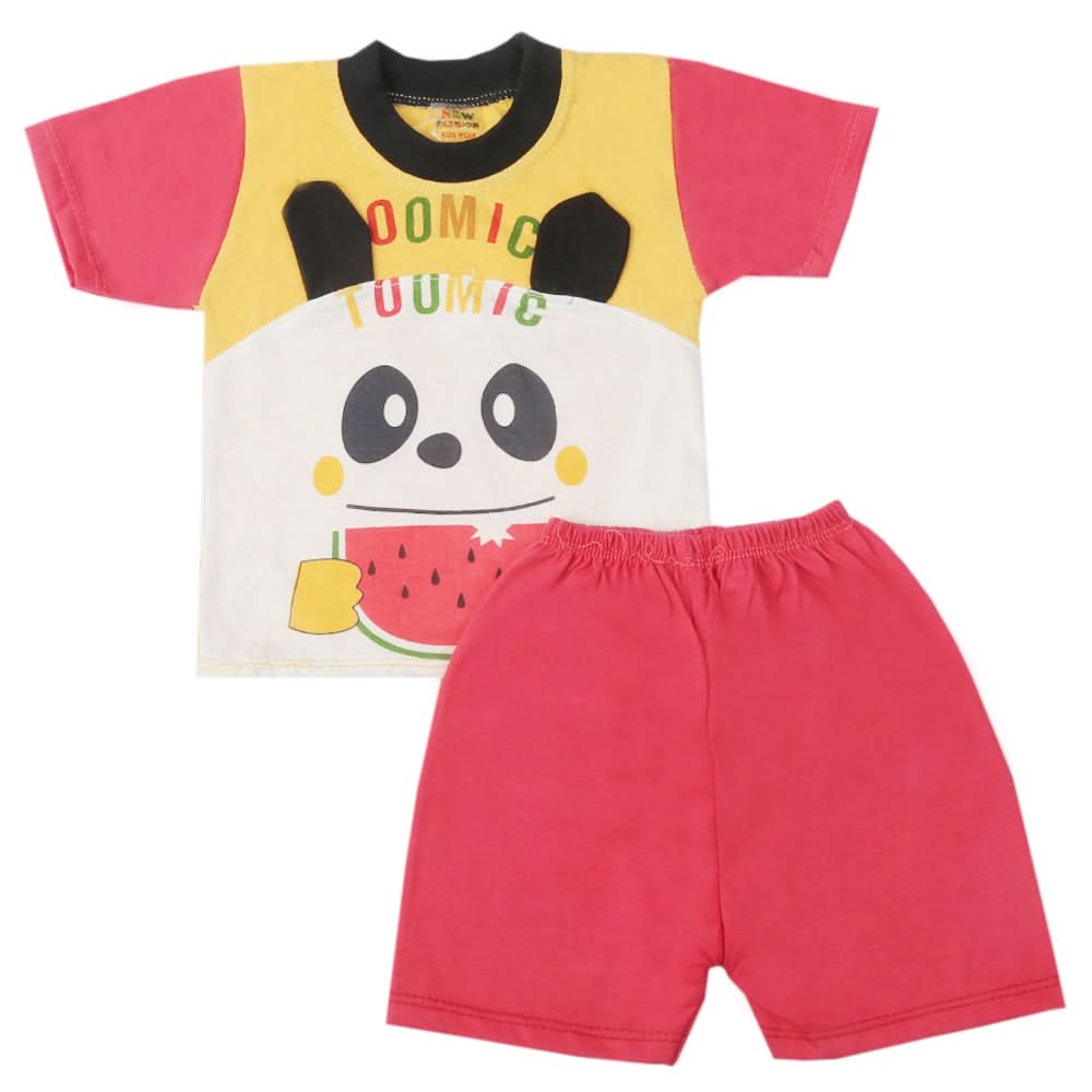 Newborn Boys Half Sleeves Suit - Dark Pink, Kids, Newborn Boys Sets And Suits, Chase Value, Chase Value