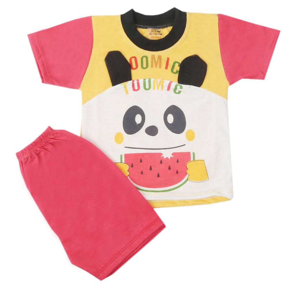 Newborn Boys Half Sleeves Suit - Dark Pink, Kids, Newborn Boys Sets And Suits, Chase Value, Chase Value
