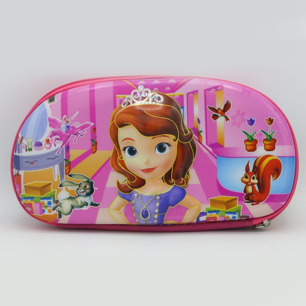 Sofia Pencil Pouch-Pink-C, Kids, Pencil Boxes And Stationery Sets, Chase Value, Chase Value