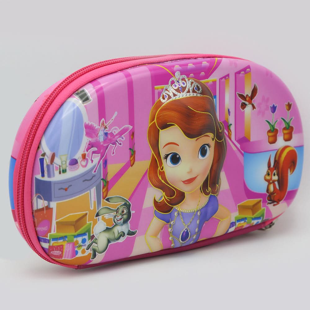 Sofia Pencil Pouch-Pink-C, Kids, Pencil Boxes And Stationery Sets, Chase Value, Chase Value