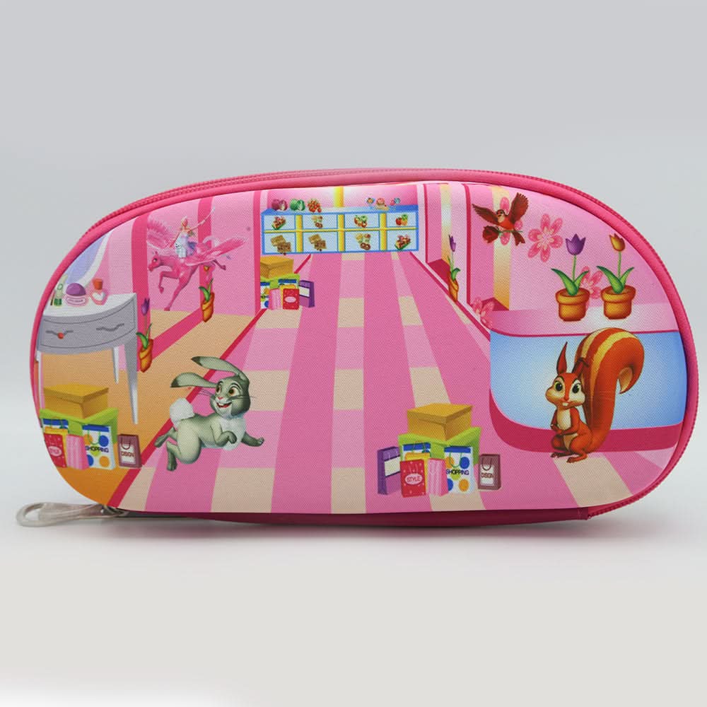 Sofia Pencil Pouch-Pink-C, Kids, Pencil Boxes And Stationery Sets, Chase Value, Chase Value
