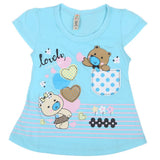Girls Half Sleeves T-Shirt - Light Blue, Kids, Girls T-Shirts, Chase Value, Chase Value