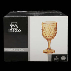 Goblet Glass 6 Pcs - Golden, Home & Lifestyle, Glassware & Drinkware, Chase Value, Chase Value
