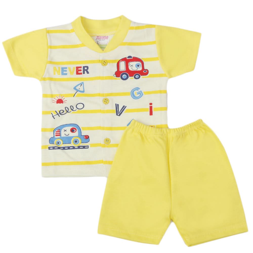 Newborn Boys Half Sleeves Suit - Yellow, Kids, New Born Boys Sets And Suits, Chase Value, Chase Value